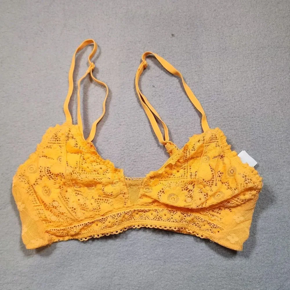 Aerie Orange Lace Bralette‎ Pull On XS 3346 4322016910